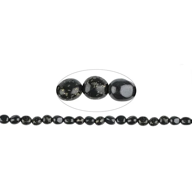 Strang Nuggets, Pyrit in Schiefer, 10 x 08mm (39cm) | Marco Schreier