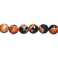 144630105820 Rang de colliers boules, Agate (Sunset) orange (teint&#xE9;e), &#xE0; facettes, 20mm | Marco Schreier