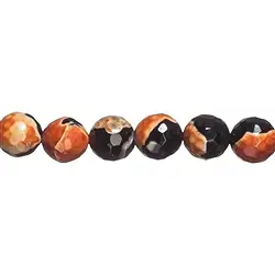 144630105820 Rang de colliers boules, Agate (Sunset) orange (teintée), à facettes, 20mm | Marco Schreier
