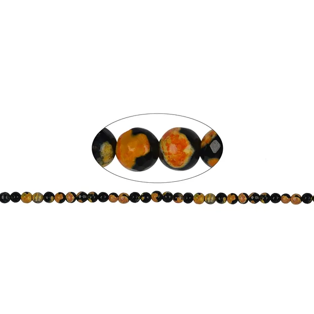 Strang Kugeln, Achat (Sunset) orange (gef.), facettiert, 06mm | Marco Schreier