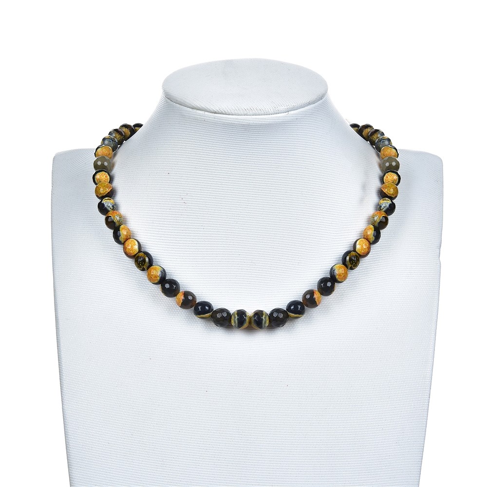 Cuentas de piedras preciosas, Ágata (puesta del sol) naranja (teñida), facetada, 08mm | Marco Schreier