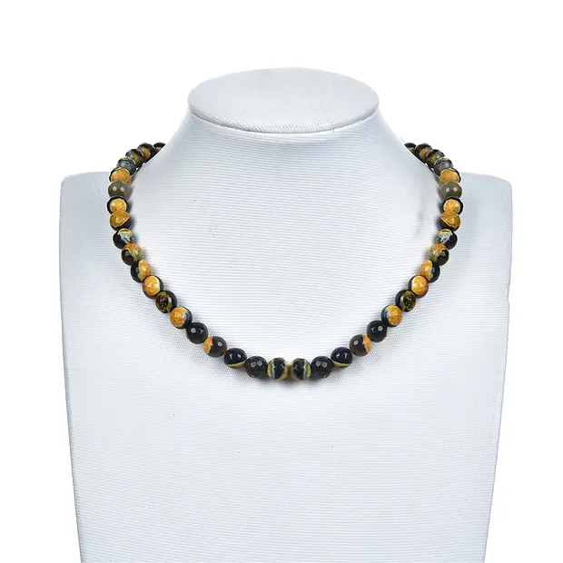 String Beads, Agate (Sunset) orange (dyed), faceted, 08mm | Marco Schreier