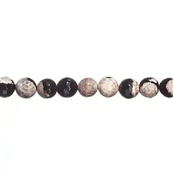 144640106220 String Beads, Agate (Moonlight) gray-black (dyed), faceted, 16mm | Marco Schreier