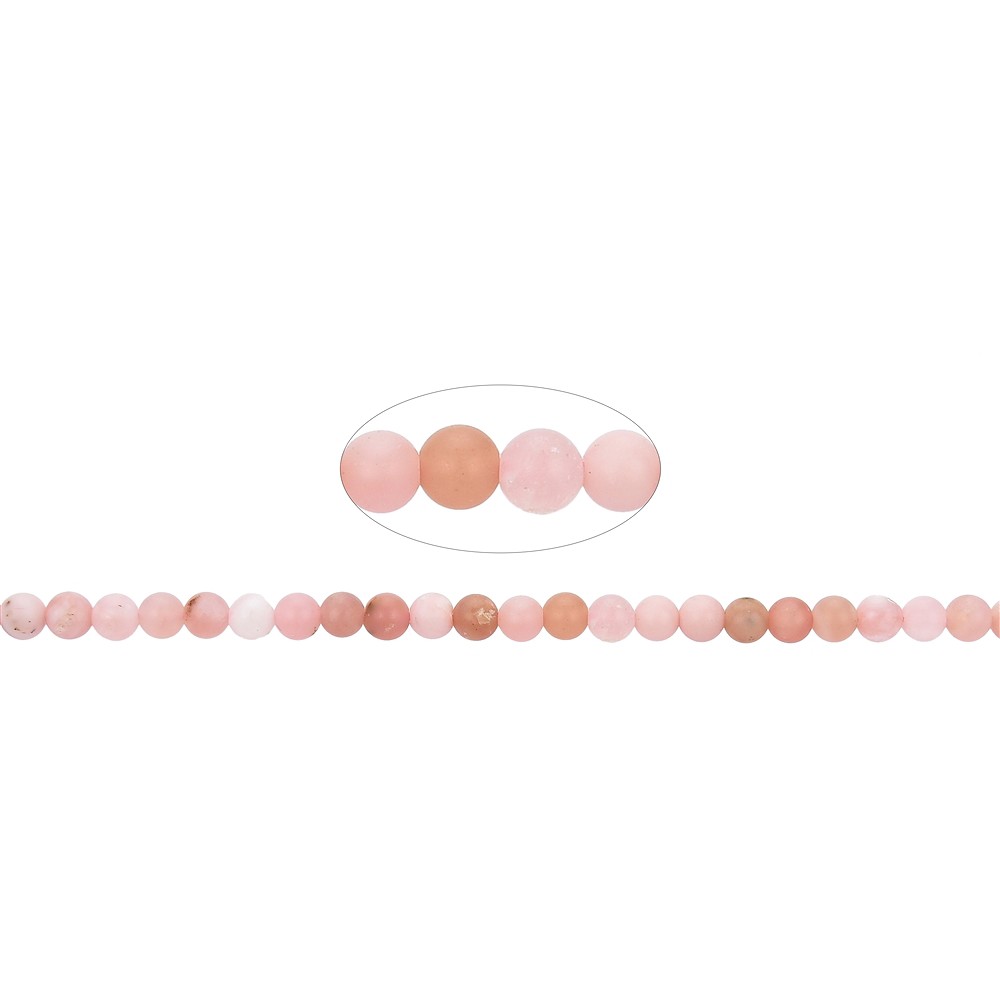 String Beads, Andean Opal (pink), matt, 04mm | wholesaler gems & healing stones