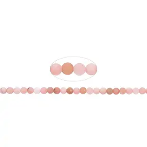 String Beads, Andean Opal (pink), matt, 04mm | wholesaler gems & healing stones