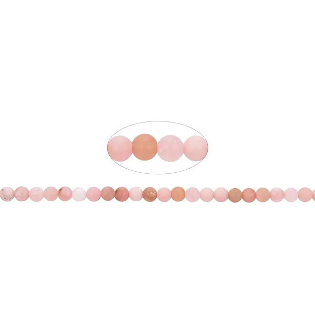 Rang de colliers boules, opale des Andes (rose), mat, 04mm | Marco Schreier