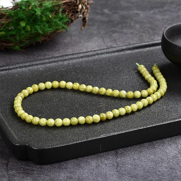 Rang de collier boules, opale (opale pistache A), 06mm (39cm) | Marco Schreier