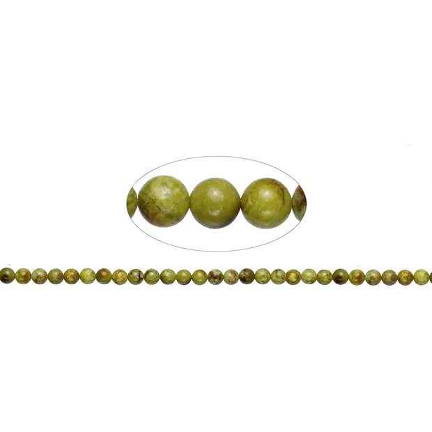 Rang de collier boules, opale (opale pistache B, claire), 06mm (39cm) | Marco Schreier