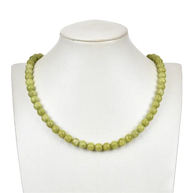 Rang de collier boules, opale (opale pistache A), 08 mm (39cm) | Marco Schreier