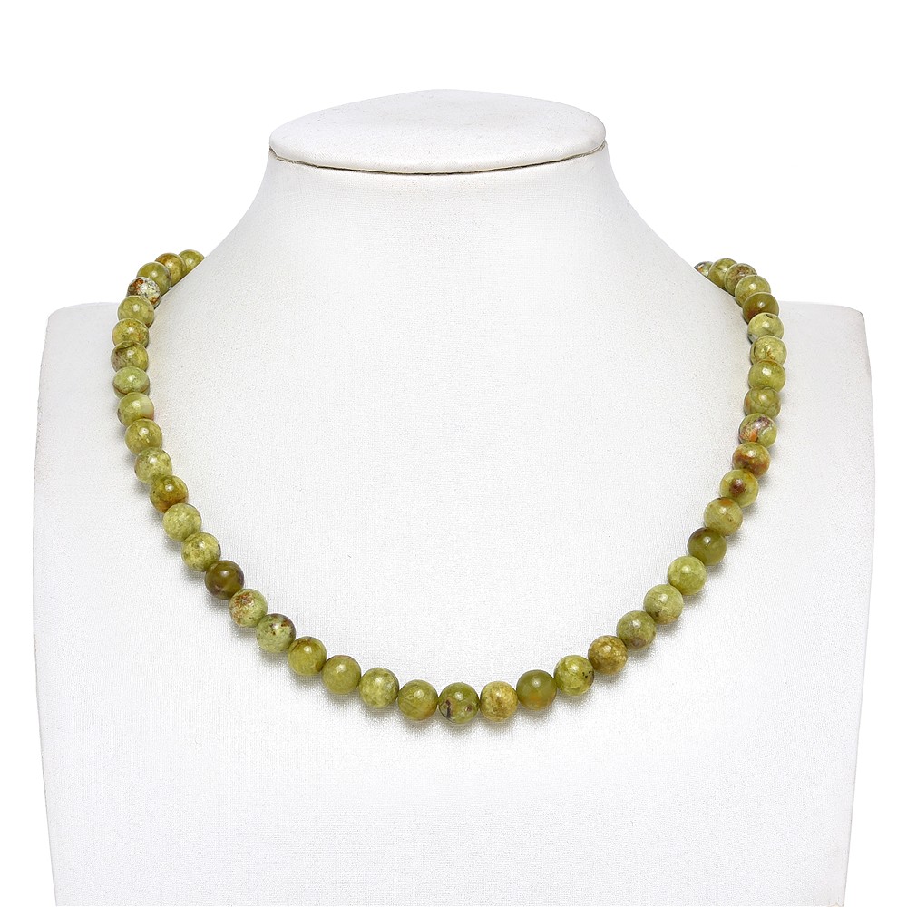 Cuentas preciosas, ópalo (ópalo pistacho de B), 08 mm (39 cm) | Marco Schreier