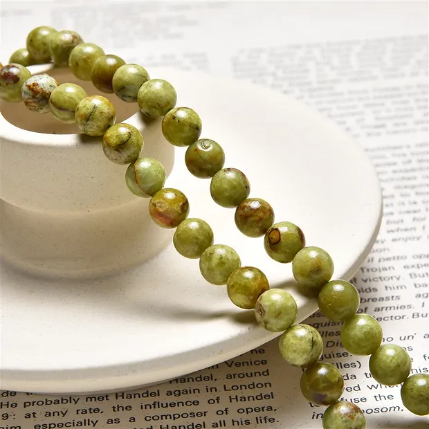 String Beads, Opal (Pistachio opal B), 08 mm (39cm) | Marco Schreier