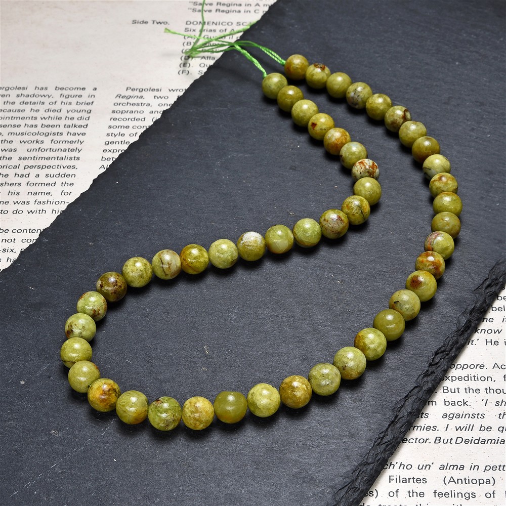 Cuentas preciosas, ópalo (ópalo pistacho de B), 08 mm (39 cm) | Marco Schreier