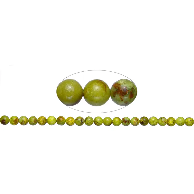 Rang de collier boules, opale (opale pistache B, claire), 08 mm (39cm) | Marco Schreier