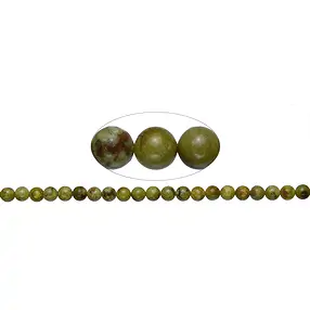 String Beads, opal (pistachio opal B, dark), 08 mm (39 cm) | Marco Schreier