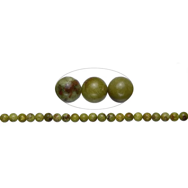 Cuentas preciosas, ópalo (ópalo pistacho B, oscuro), 08 mm (39 cm) | Marco Schreier