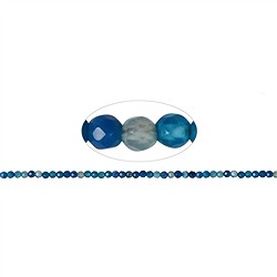 144690101620 Rang de colliers boules, Agate bleue (teint&#xE9;e), &#xE0; facettes, 04mm (38cm) | Marco Schreier