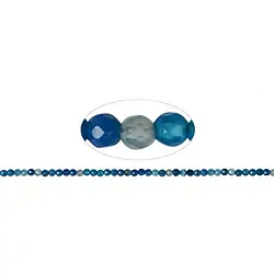 144690101620 Filo di perline, blu Agata (colorate), sfaccettate, 04mm (38cm) | Marco Schreier