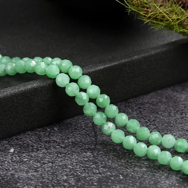 String Beads, Chrysopal, faceted, 04mm | Schreier gems, healing stones & jewelry
