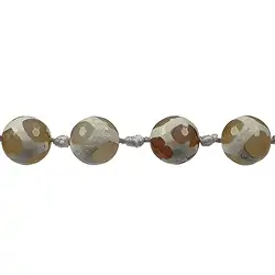 144720101224 String Beads, Agate "Football" white (dyed) faceted, 16mm | Marco Schreier