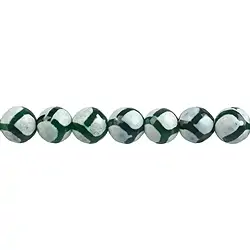 144720103022 Strang Kugeln, Achat "Fußball" grün (gef.) facettiert, 10mm | Marco Schreier