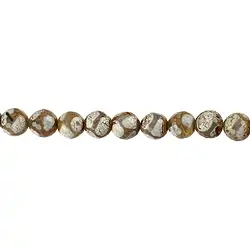144720103121 String Beads, Agate "Football" brown (dyed) faceted, 12mm | Marco Schreier