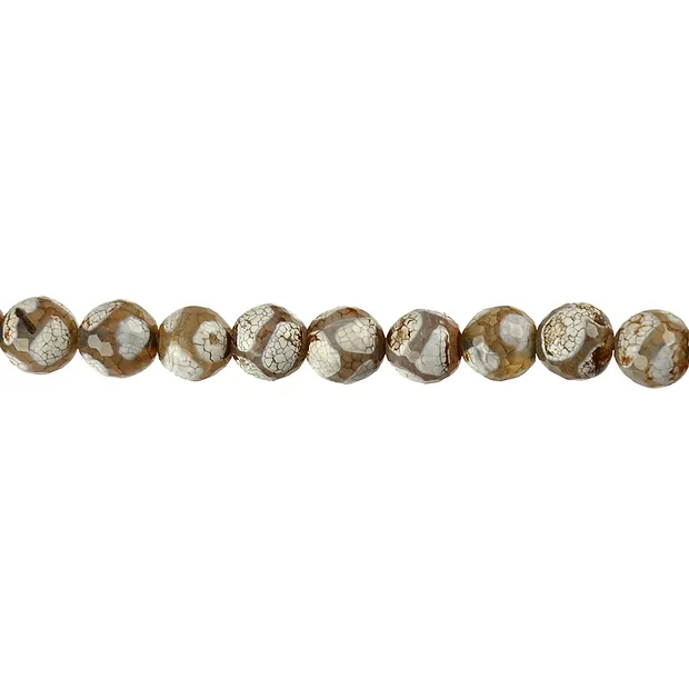 String Beads, Agate "Football" brown (dyed) faceted, 12mm | Marco Schreier