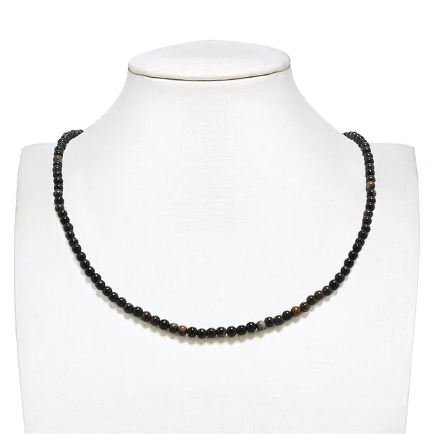 String Beads, Petrified Wood (black), 04mm | wholesaler gems & healing stones