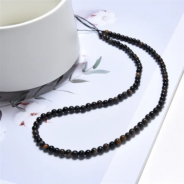 String Beads, Petrified Wood (black), 04mm | wholesaler gems & healing stones