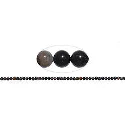 144740100322 Rang de colliers boules, Bois silicofié (noir), 04mm | Marco Schreier