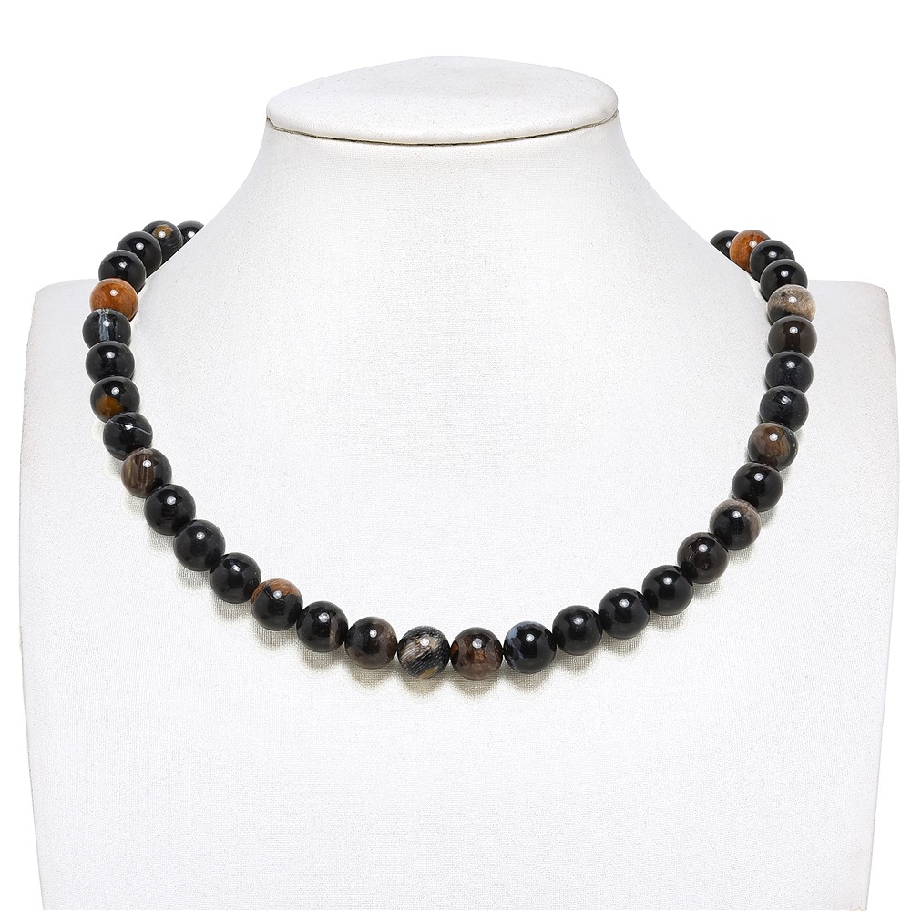 Rang de colliers boules, Bois silicofié (noir), 10mm  | Marco Schreier