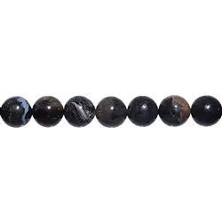 144740100922 String Beads, Petrified Wood (black), 10mm  | wholesaler gems & healing stones