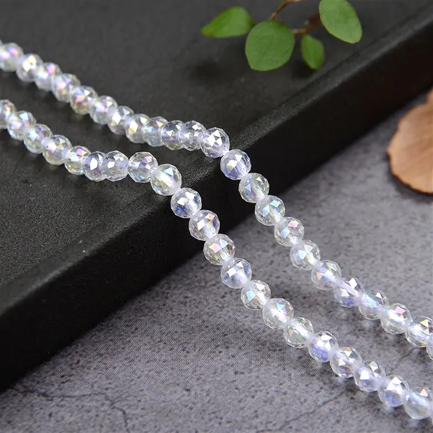 String Beads, Angel Aura, faceted, 04mm | wholesaler gems & healing stones