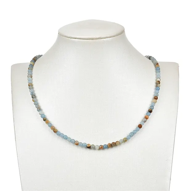 Rang de colliers boules, Aragonite (bleu), 04mm (39cm) | Marco Schreier