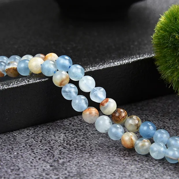 Strang Kugeln, Aragonit (blau), 04mm (39cm) | Edelsteine, Heilsteine & Schmuck