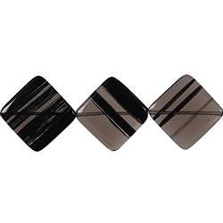 144860206420 Strang Quadrat diagonal gebohrt, Obsidian (Lamellenobsidian), 20mm | Marco Schreier