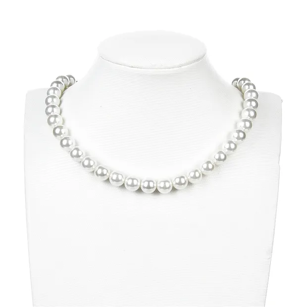 Rang de colliers boules, perles de coquillage blanches, 10mm | Marco Schreier