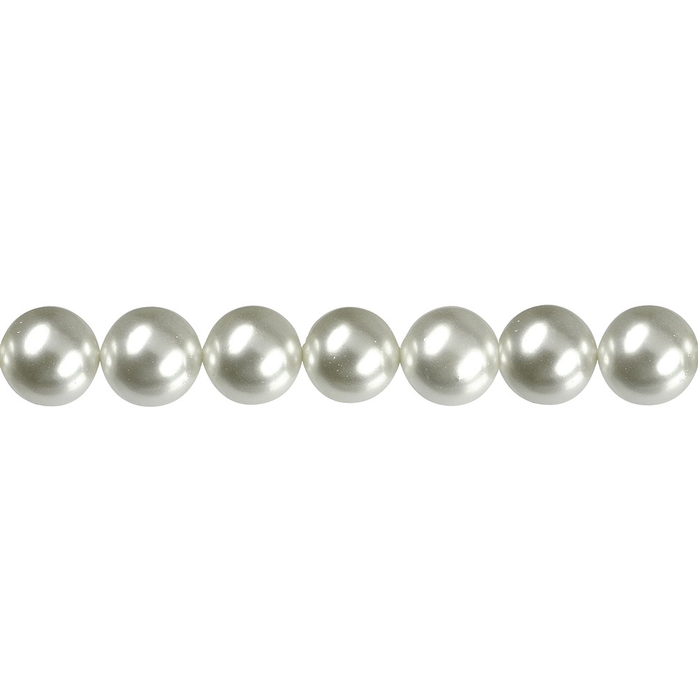 Rang de colliers boules, perles de coquillage blanches, 10mm | Marco Schreier
