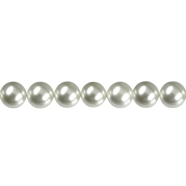 Rang de colliers boules, perles de coquillage blanches, 10mm | Marco Schreier