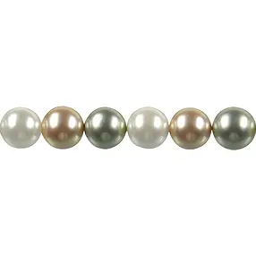 Rang de collier boules, perles de coquillage mélange multicolore 1, 12mm | Marco Schreier