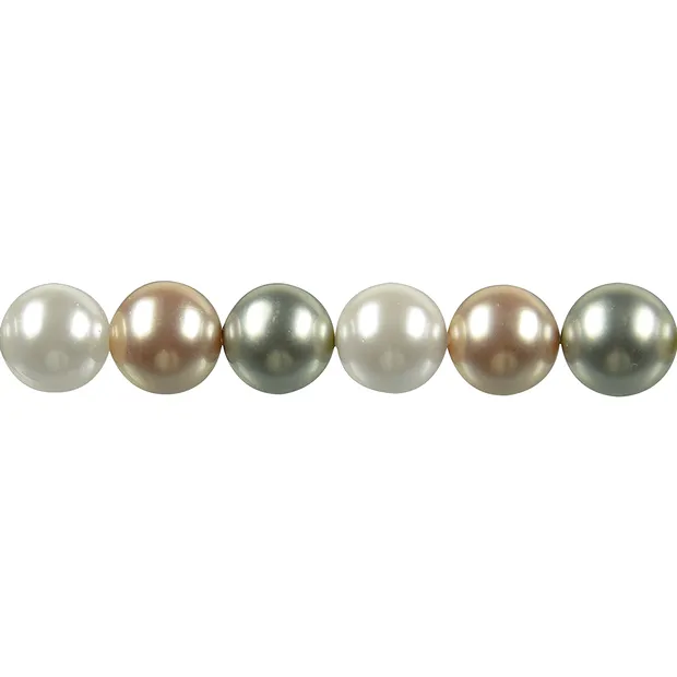 Rang de collier boules, perles de coquillage mélange multicolore 1, 12mm | Marco Schreier
