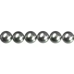 144880101025 Rang de collier boules, perles de coquillage gris argenté, 12mm | Marco Schreier