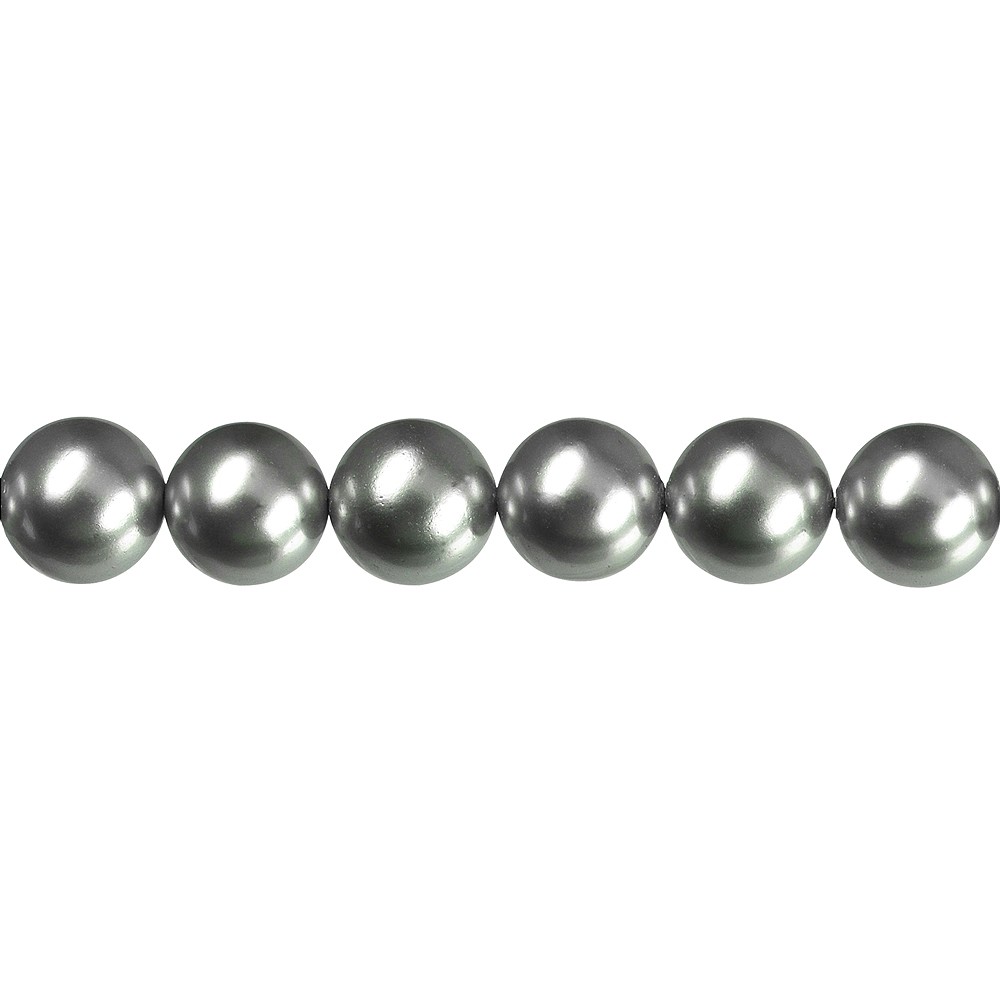 Rang de collier boules, perles de coquillage gris argenté, 12mm | Marco Schreier