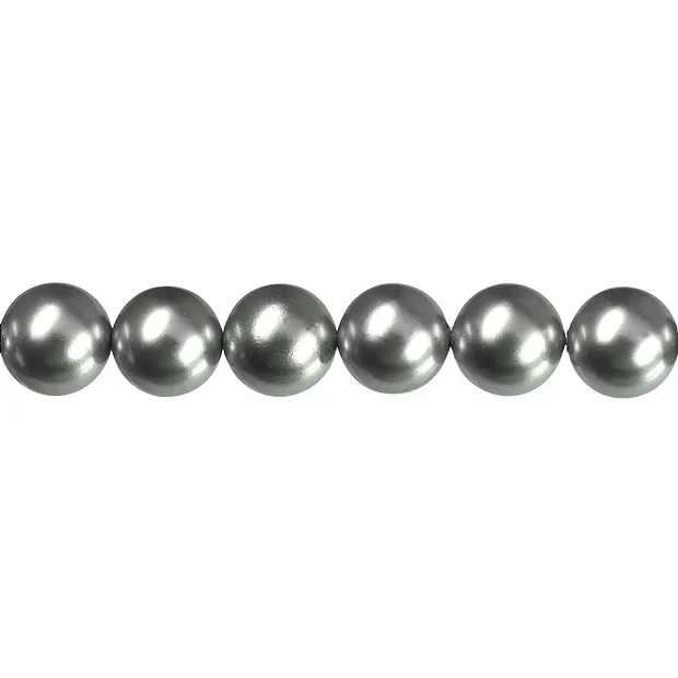 Filo di perline, perle di conchiglia grigio argento, 12 mm | Marco Schreier