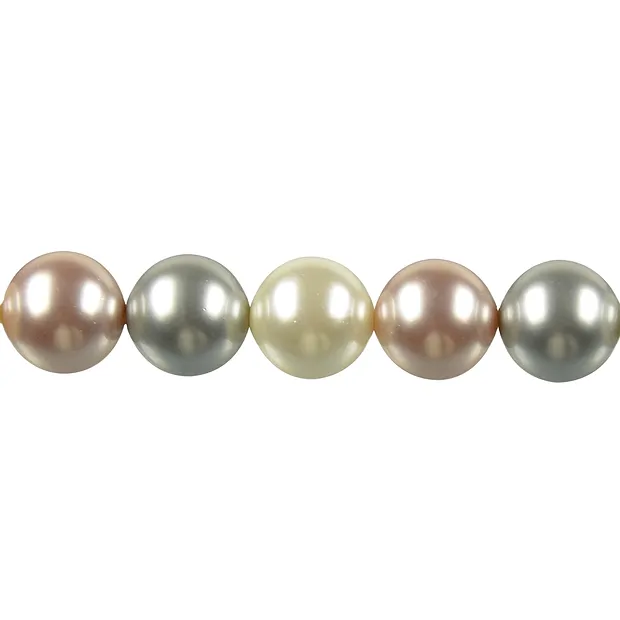 Strang Kugeln, Muschelkernperlen bunter Mix 1, 14mm | Marco Schreier