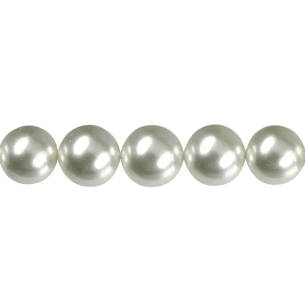 Strang Kugeln, Muschelkernperlen weiß, 14mm | Edelsteine, Heilsteine & Schmuck