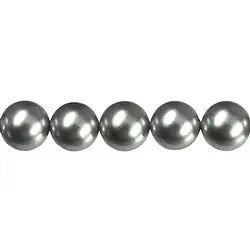 144880101125 Rang de collier boules, perles de coquillage gris argenté, 14mm | Marco Schreier