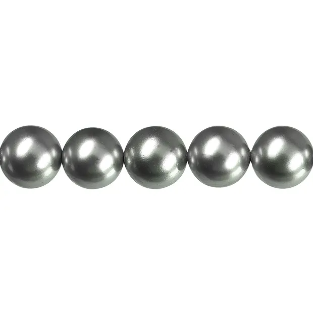 Strang Kugeln, Muschelkernperlen silbergrau, 14mm | Marco Schreier