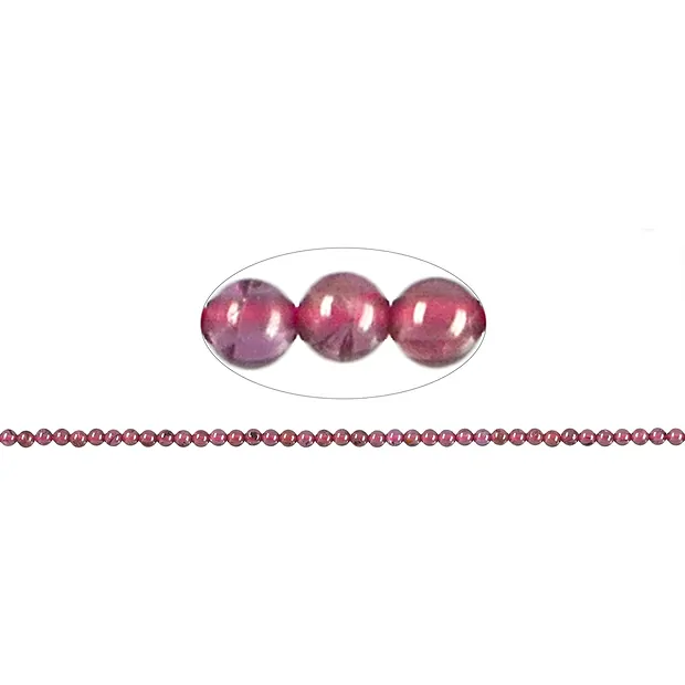Rang de colliers boules, grenat (Rhodolite) A+/A, 02,00mm | Marco Schreier