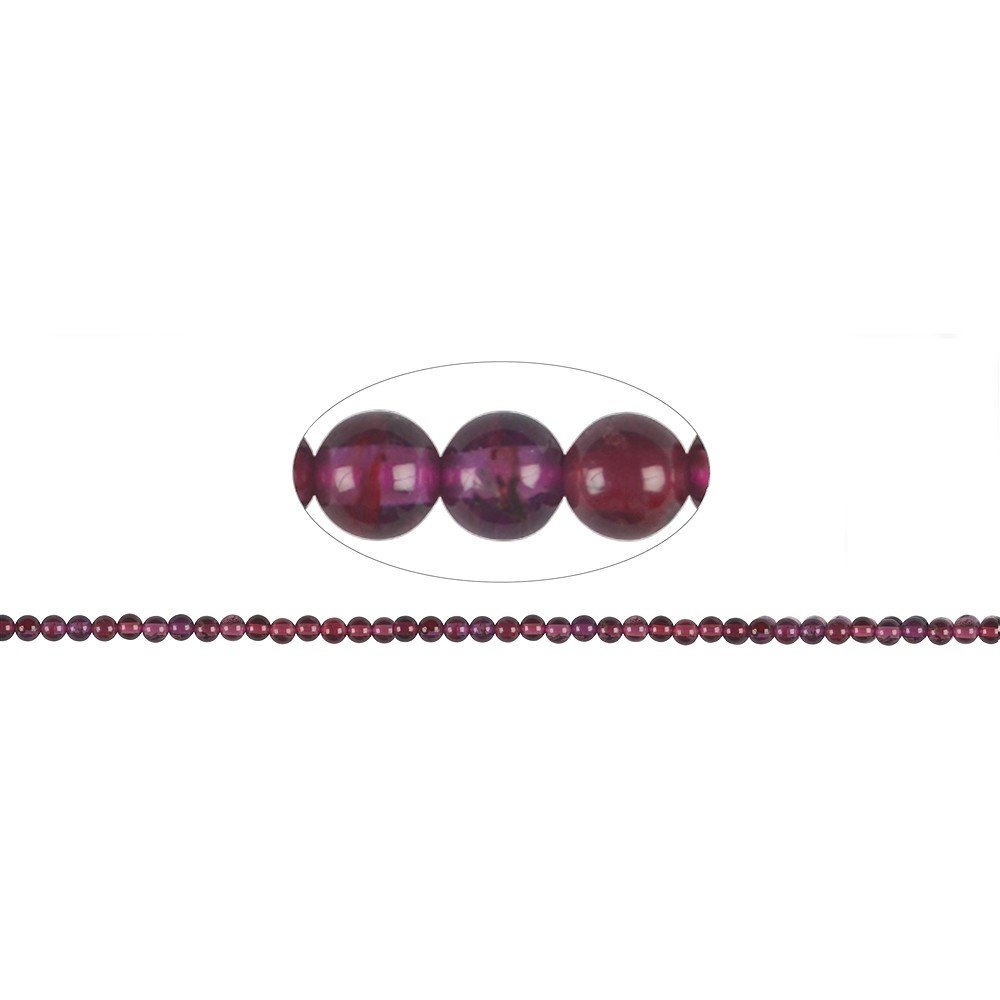 Strang Kugeln, Granat (Rhodolith), 03,7 - 04,0mm | Marco Schreier