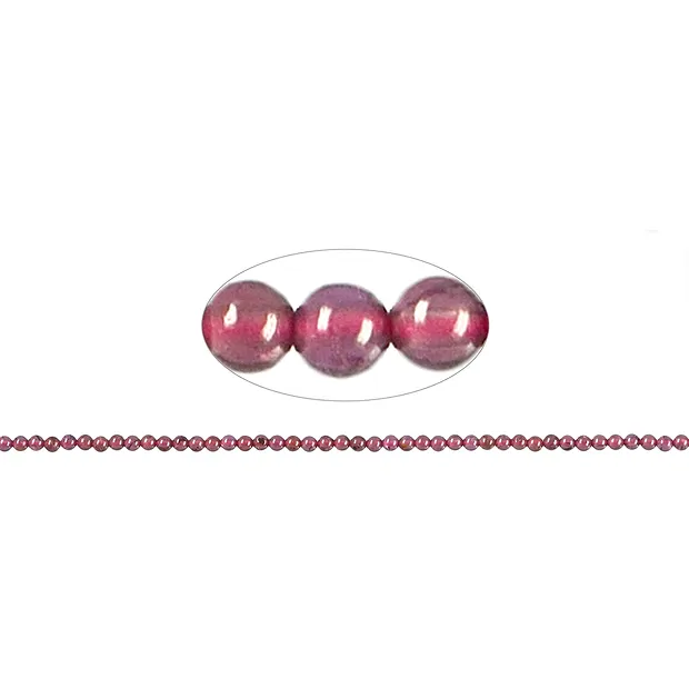 Rang de colliers boules, grenat (Rhodolite) A+/A, 02,50mm | Marco Schreier